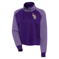 Lsu | Antigua Women's Squad Zip Cowl Neck Long Sleeve Pullover Alumni Hall