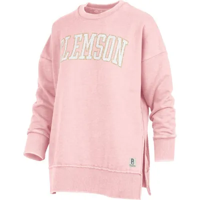 Clemson | Pressbox Lajolla White Gold Applique Pullover Alumni Hall