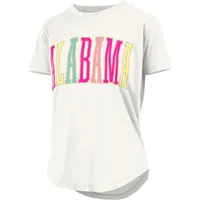 Bama | Alabama Pressbox Sunshine Glitter Jersey Rounded Bottom Tee Alumni Hall