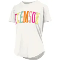 Clemson | Pressbox Sunshine Glitter Jersey Rounded Bottom Tee Alumni Hall