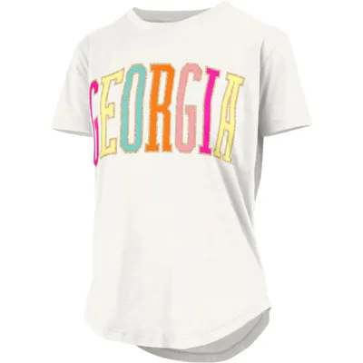 Dawgs | Georgia Pressbox Sunshine Glitter Jersey Rounded Bottom Tee Alumni Hall