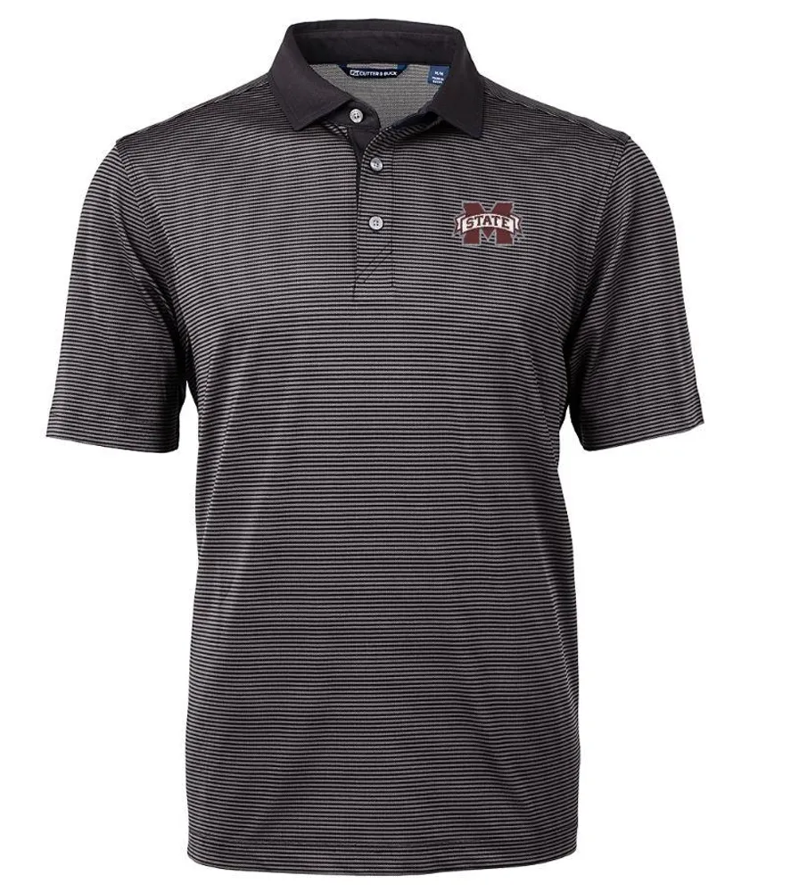 Bulldogs | Mississippi State Cutter & Amp ; Buck Men's Virtue Eco Micro Stripe Polo Alumni Hall