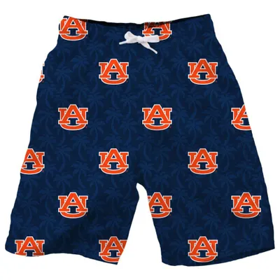 Aub | Auburn Wes And Willy Toddler Ao Palm Tree Swim Trunk Alumni Hall