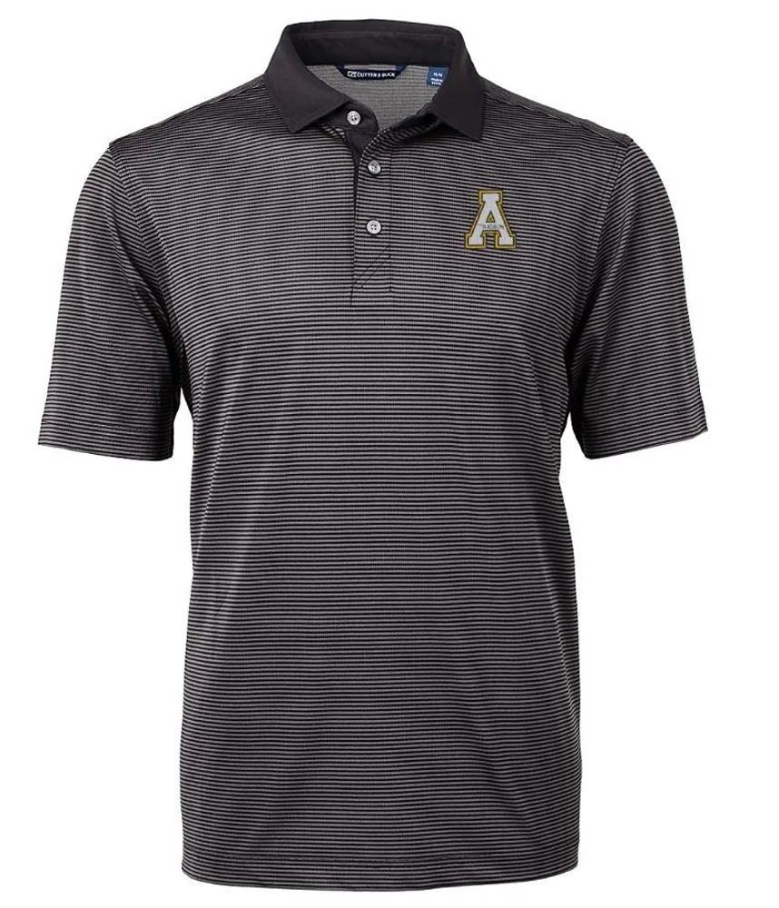 App | Appalachian State Cutter & Amp ; Buck Men's Virtue Eco Micro Stripe Polo Alumni Hall