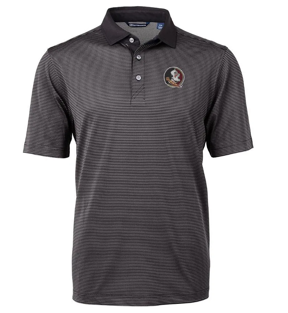 Fsu | Florida State Cutter & Amp ; Buck Men's Virtue Eco Micro Stripe Polo Alumni Hall