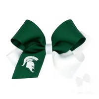  Spartans | Michigan State Medium Two- Tone Grosgrain Hair Bow | Alumni Hall