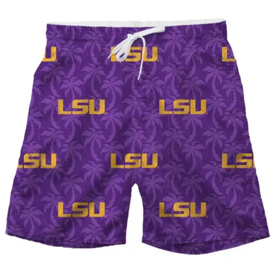 Lsu | Wes And Willy Kids Ao Palm Tree Swim Trunk Alumni Hall