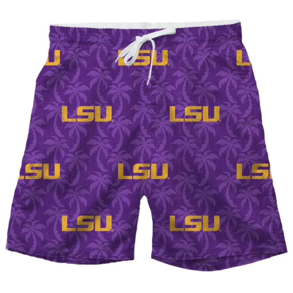 Lsu | Wes And Willy Youth Ao Palm Tree Swim Trunk Alumni Hall