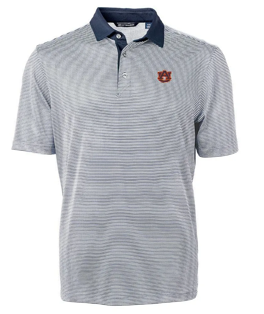 Auburn Cutter & Buck Men's Virtue Eco Micro Stripe Polo