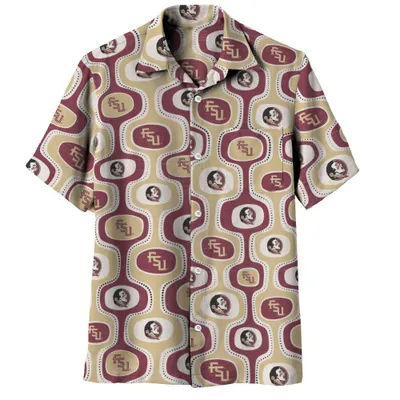 Fsu | Florida State Wes And Willy Men's Cabana Boy Button Up Shirt Alumni Hall