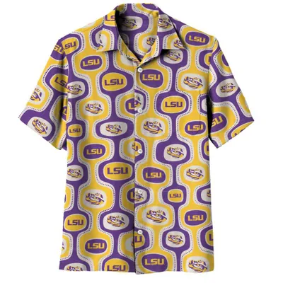 Lsu | Wes And Willy Men's Cabana Boy Button Up Shirt Alumni Hall