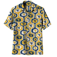 Wvu | West Virginia Wes And Willy Men's Cabana Boy Button Up Shirt Alumni Hall