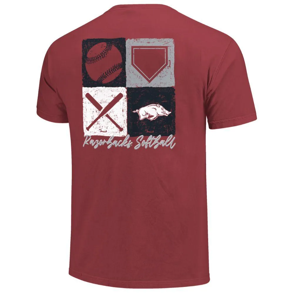 Razorbacks | Arkansas Image One Softball Blocks Comfort Colors Tee Alumni Hall