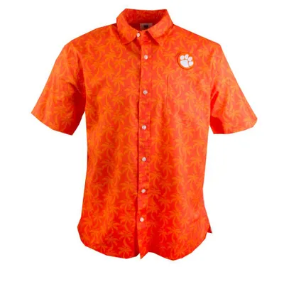 Clemson | Wes And Willy Men's Palm Tree Button Up Shirt Alumni Hall