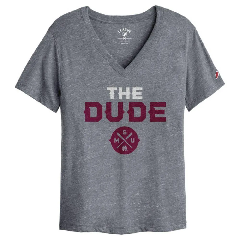 Mississippi State League The Dude Intramural Boyfriend V-Neck Cross Bats Tee