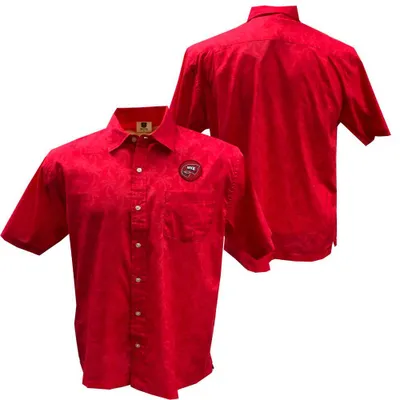 Wku | Western Kentucky Wes And Willy Men's Palm Tree Button Up Shirt Alumni Hall
