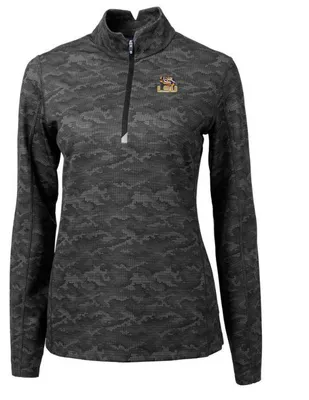 Lsu | Cutter & Amp ; Buck Women's Traverse Camo 1/4 Zip Pullover Alumni Hall