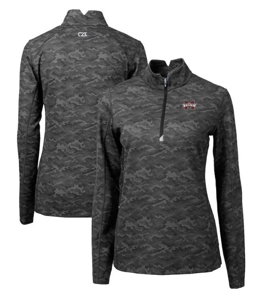 Bulldogs | Mississippi State Cutter & Amp ; Buck Women's Traverse Camo 1/4 Zip Pullover Alumni Hall