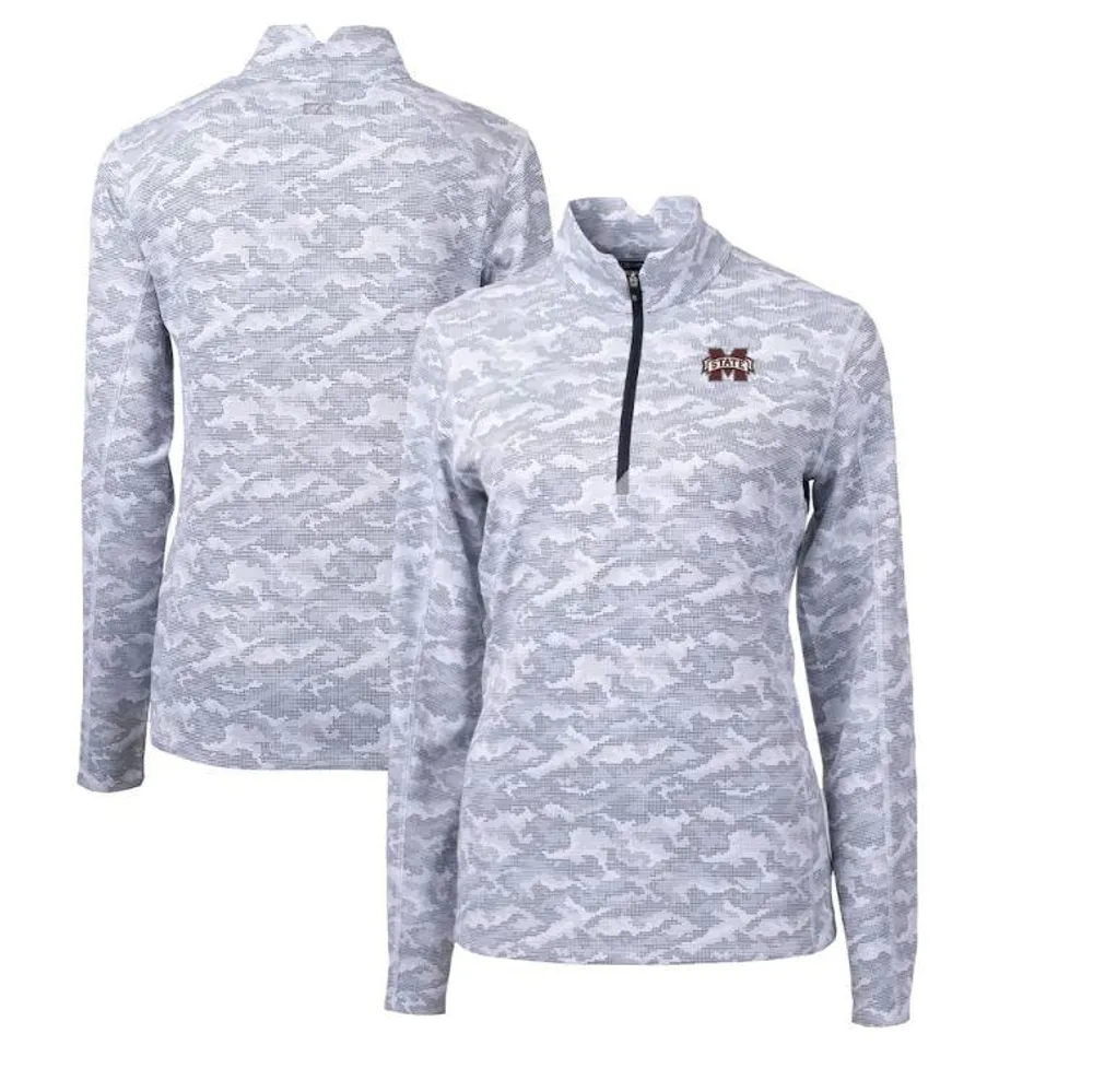 Bulldgos | Mississippi State Cutter & Amp ; Buck Women's Traverse Camo 1/4 Zip Pullover Alumni Hall