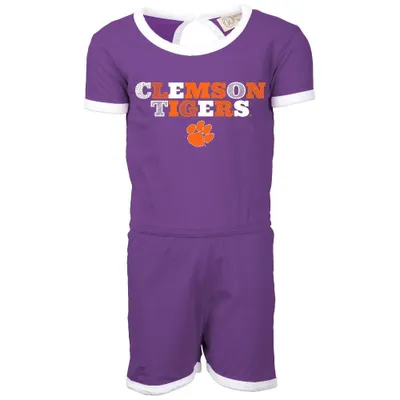 Clemson | Wes And Willy Kids Ringer Romper Alumni Hall