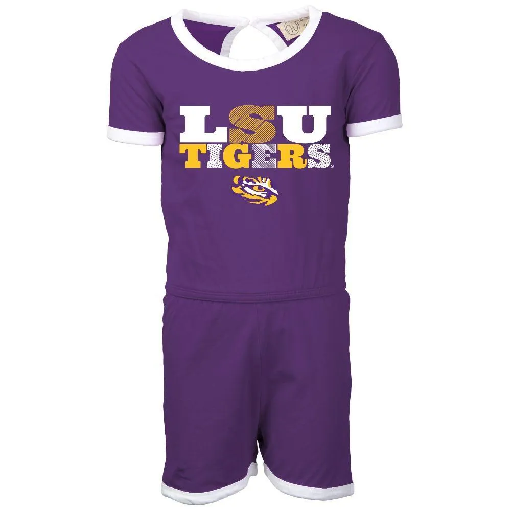 Lsu | Wes And Willy Toddler Ringer Romper Alumni Hall