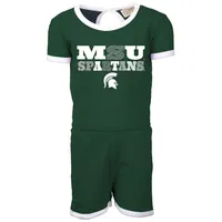 Spartans | Michigan State Wes And Willy Kids Ringer Romper Alumni Hall