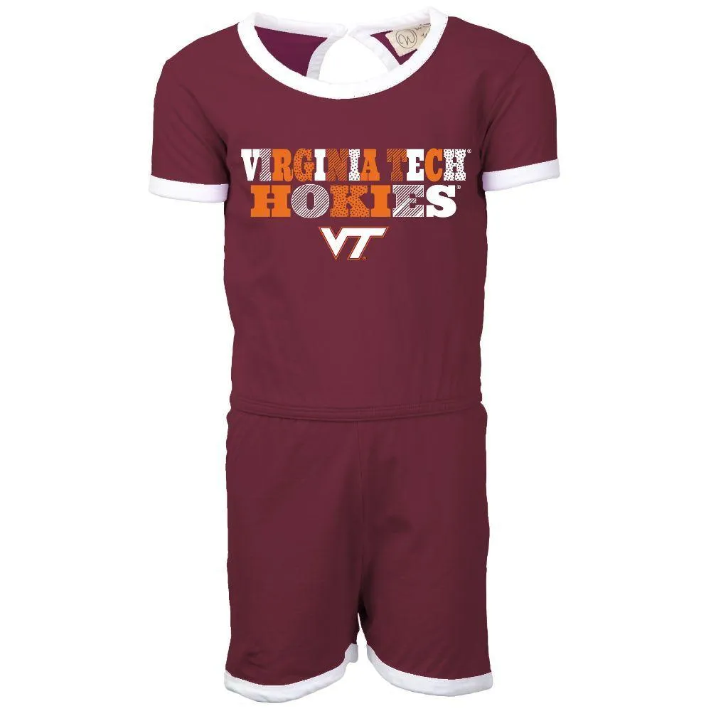 Hokies | Virginia Tech Wes And Willy Toddler Ringer Romper Alumni Hall