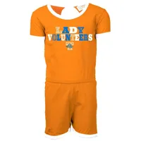 Lady Vols | Tennessee Wes And Willy Toddler Ringer Romper Orange Mountain