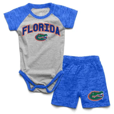 Gators | Florida Wes And Willy Infant Cloudy Yarn Raglan Hopper Set Alumni Hall