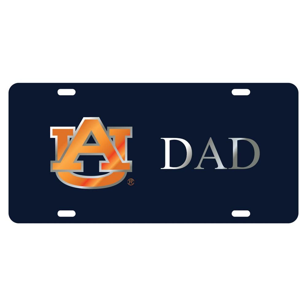  Auburn License Plate Navy/Silver Au Dad