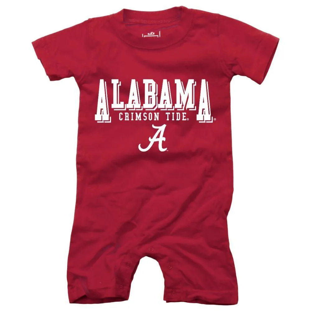 Bama | Alabama Wes And Willy Infant Jersey Short Romper Alumni Hall