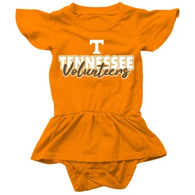Vols | Tennessee Wes And Willy Infant Ruffle Sleeve Hopper With Skirt Onesie Alumni Hall