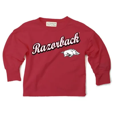 Razorbacks | Arkansas Wes And Willy Kids Long Sleeve Soft Top Alumni Hall