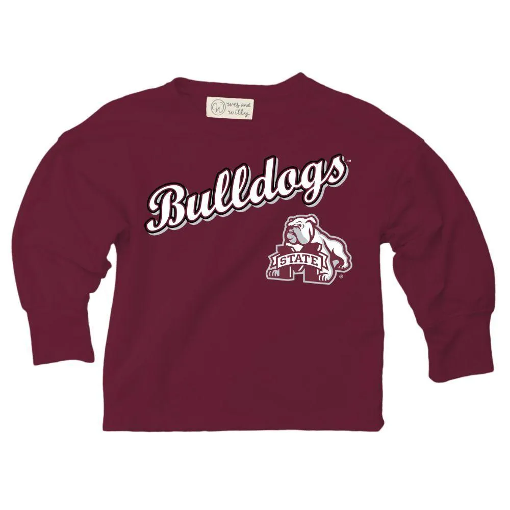 Bulldogs | Mississippi State Wes And Willy Kids Long Sleeve Soft Top Alumni Hall