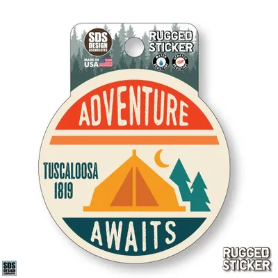  Bama | Seasons Design Tuscaloosa Adventure Awaits 3.25  Decal | Alumni Hall