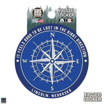  Huskers | Seasons Design Lincoln Ne Compass 3.25  Decal | Alumni Hall