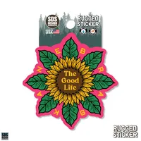  Huskers | Seasons Design The Good Life Flower 3.25  Decal | Alumni Hall