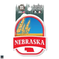  Huskers | Seasons Design Nebraska Oval Wheat 3.25  Decal | Alumni Hall