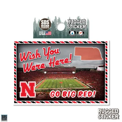  Huskers | Seasons Design Nebraska Postcard 3.25  Decal | Alumni Hall