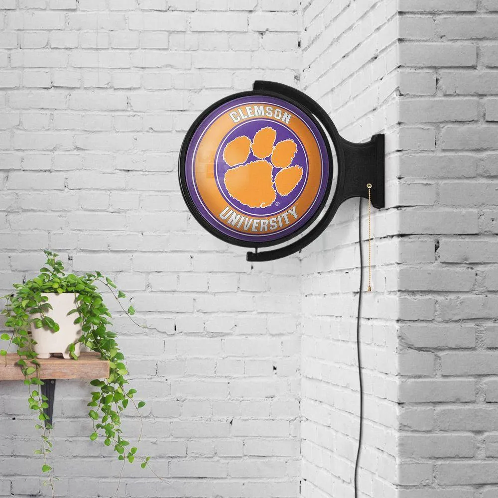 Clemson Rotating Lighted Wall Sign