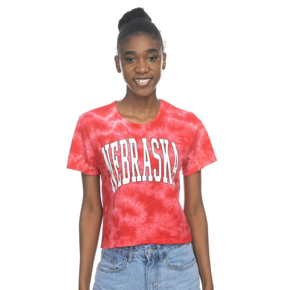 Huskers | Nebraska Zoozatz Cloud Wash Arch Crop Tee Alumni Hall