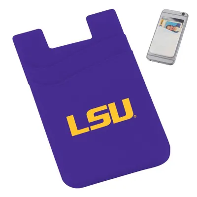 LSU Dual Pocket Silicone Phone Wallet