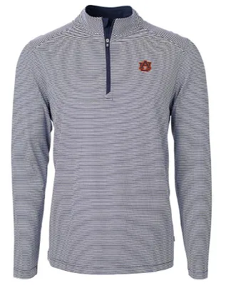 Aub | Auburn Cutter & Amp ; Buck Virtue Eco Micro Stripe Pullover Alumni Hall