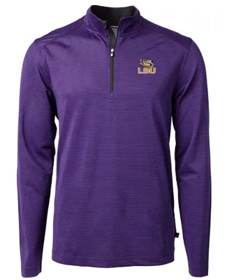 LSU Cutter & Buck Virtue Eco Micro Stripe Pullover