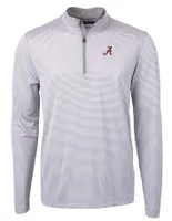 Bama | Alabama Cutter & Amp ; Buck Virtue Eco Micro Stripe Pullover Alumni Hall