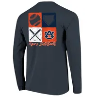 Aub | Auburn Image One Softball Blocks Comfort Colors Long Sleeve Tee Alumni Hall