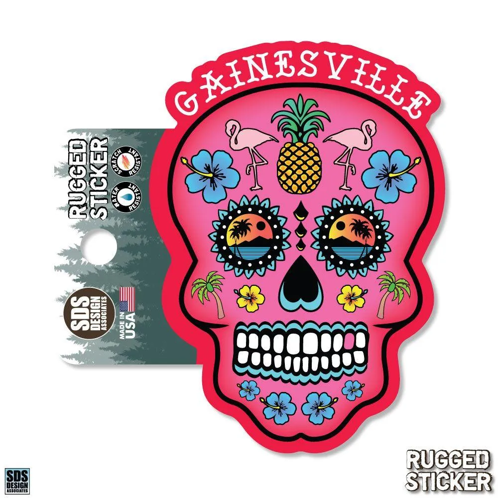  Gators | Seasons Design Gainesville Sugar Skull 3.25  Decal | Alumni Hall