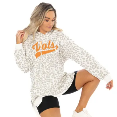 Vols | Tennessee Gameday Couture Script Leopard Print Hoodie Alumni Hall