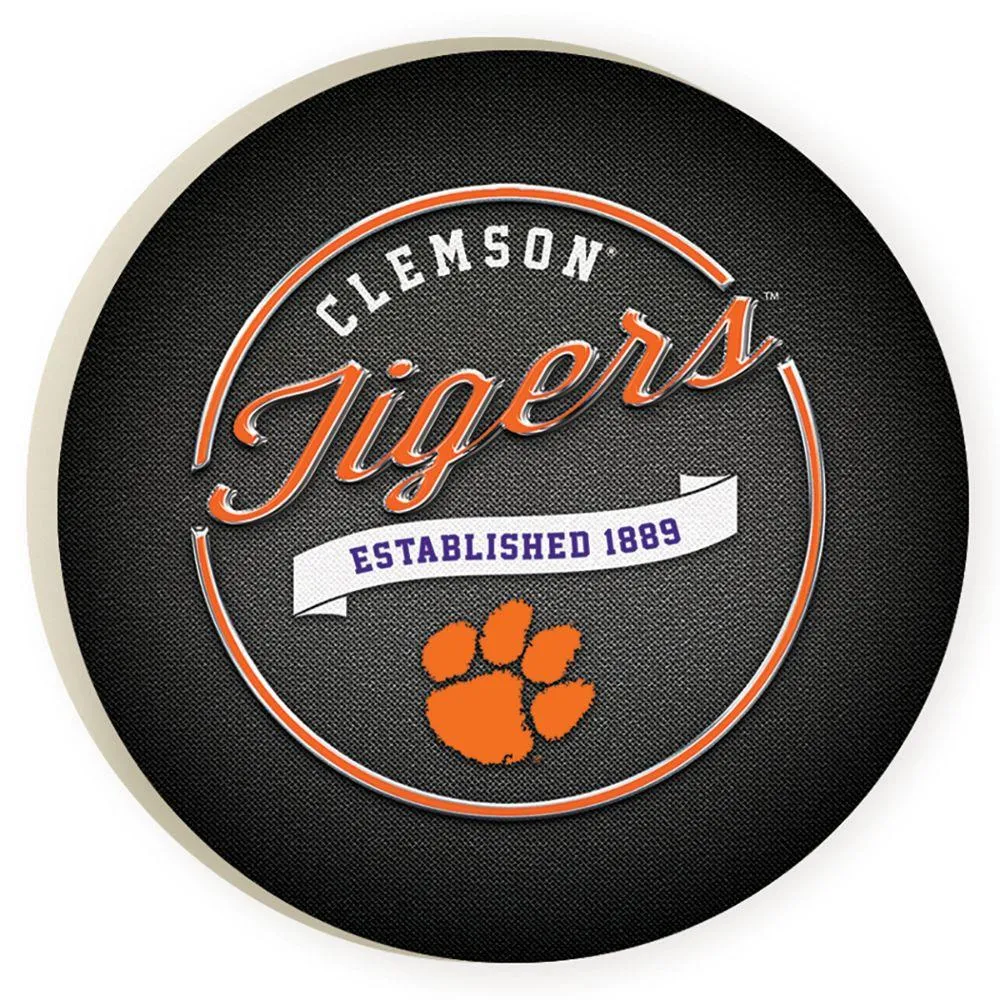  Clemson | Clemson 2- Pack Script Car Coasters | Alumni Hall