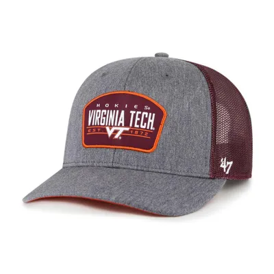  Hokies | Virginia Tech 47 ' Brand Slate Woven Label Trucker Hat | Alumni Hall